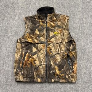 Drift Creek Vest Men's Large Camouflage Full Zip Polyester Outdoo Grizzly Tech